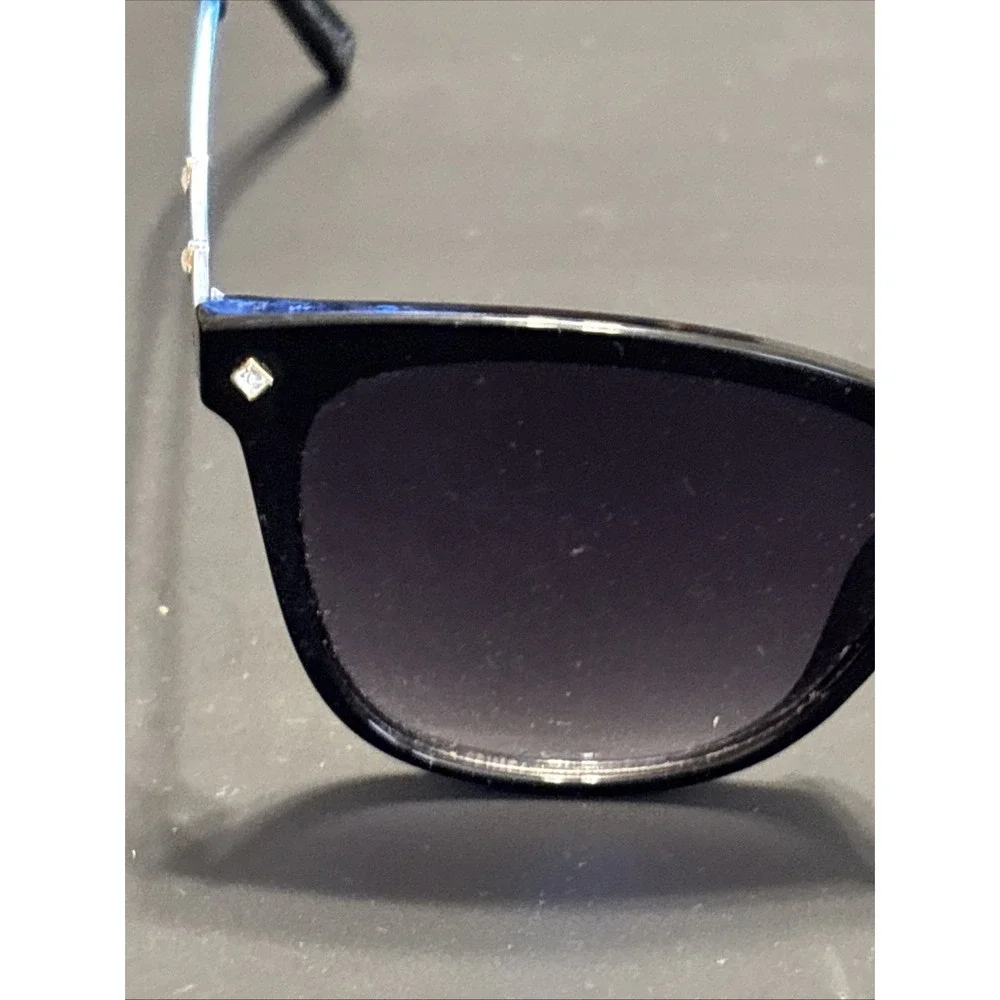 Women's Cat Eye Sunglasses Black Gold Metal Temples CAT 3 Shades